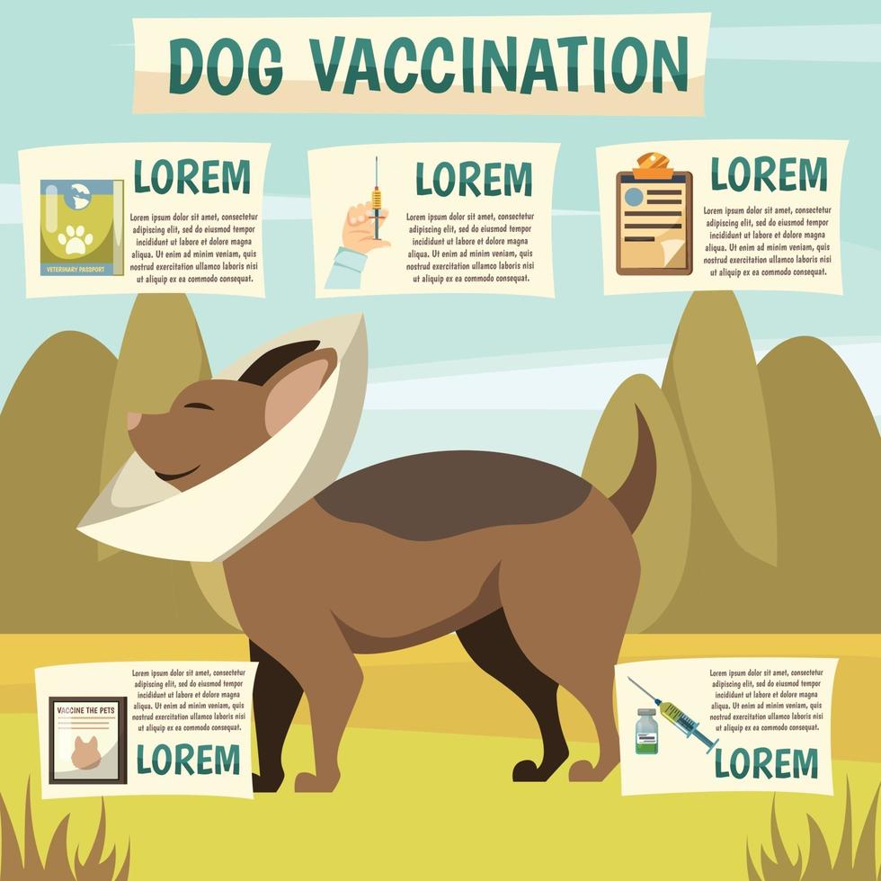 hondenvaccinatie orthogonale achtergrond vector
