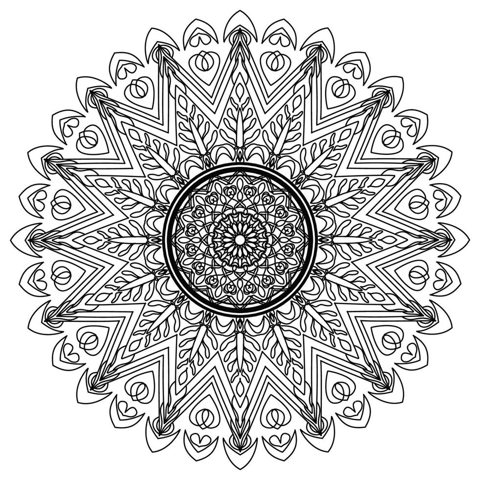 mandala kleur boek. behang ontwerp, tegel patroon, shirt, groet kaart, sticker, kant patroon en tatoeëren. decoratie voor interieur ontwerp. vector etnisch oosters cirkel ornament. wit achtergrond