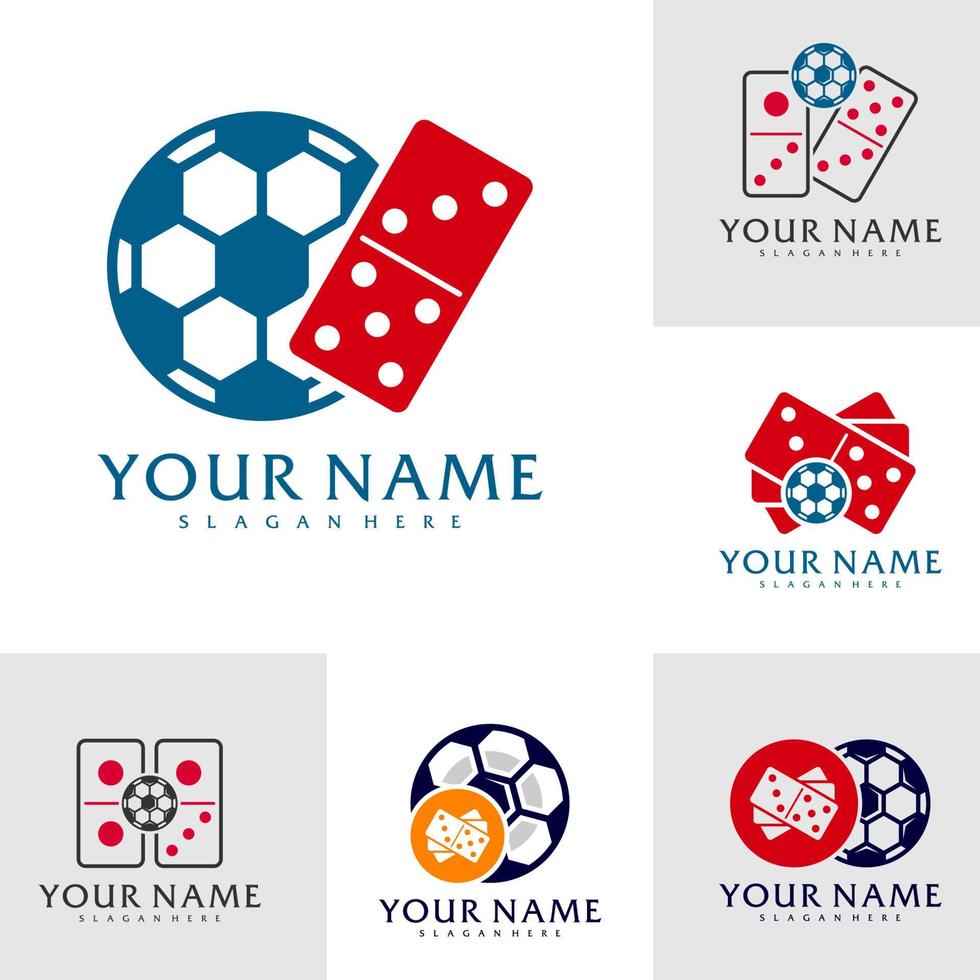 reeks van Amerikaans voetbal domino logo vector sjabloon, creatief domino logo ontwerp concepten