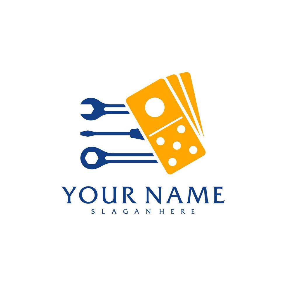 monteur domino logo vector sjabloon, creatief domino logo ontwerp concepten