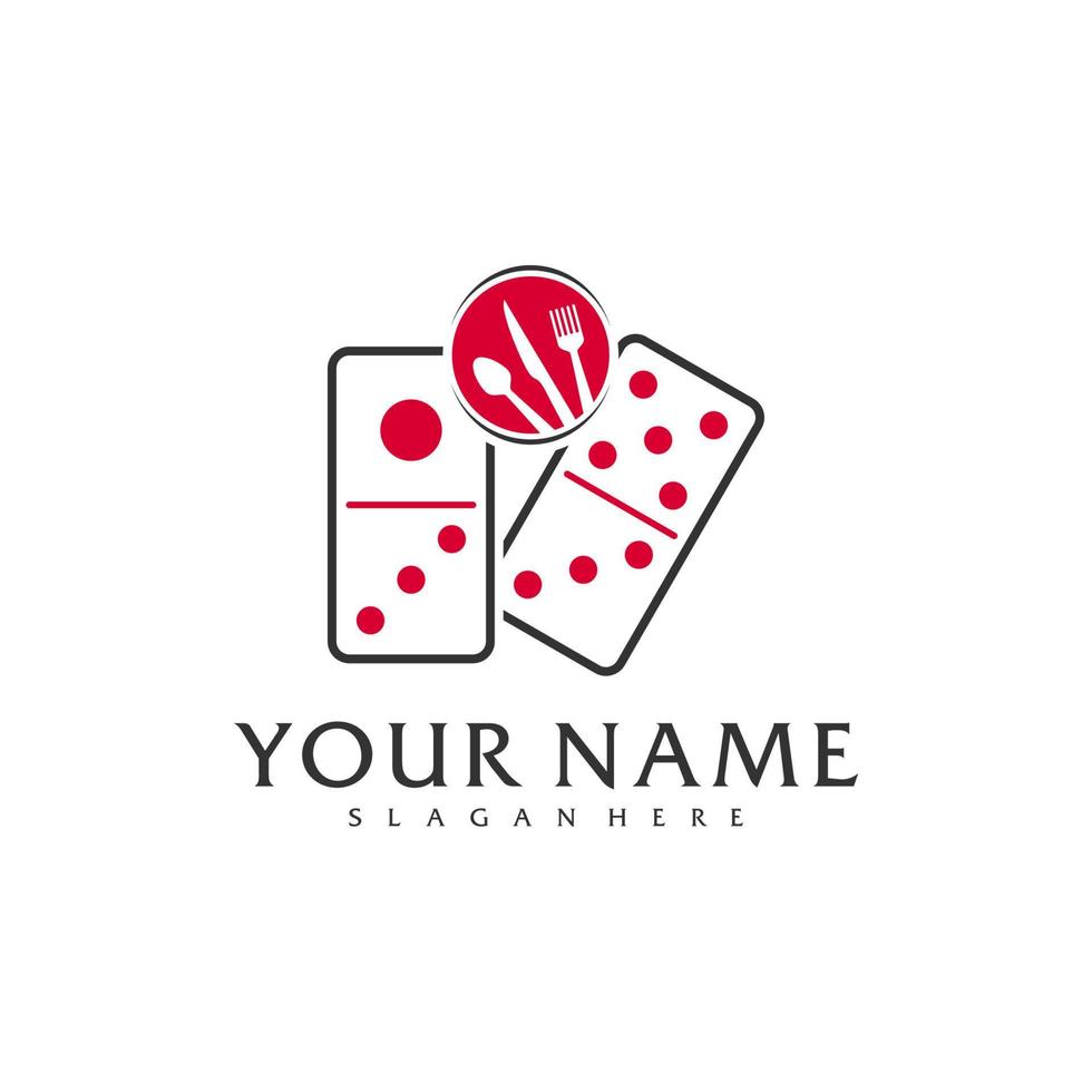 voedsel domino logo vector sjabloon, creatief domino logo ontwerp concepten
