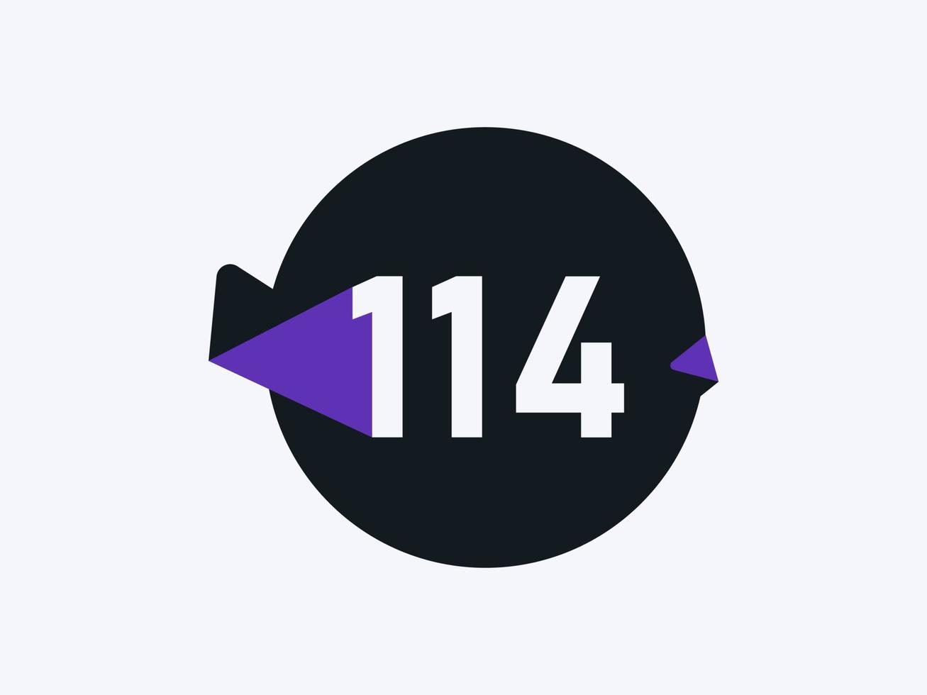 114 aantal logo icoon ontwerp vector