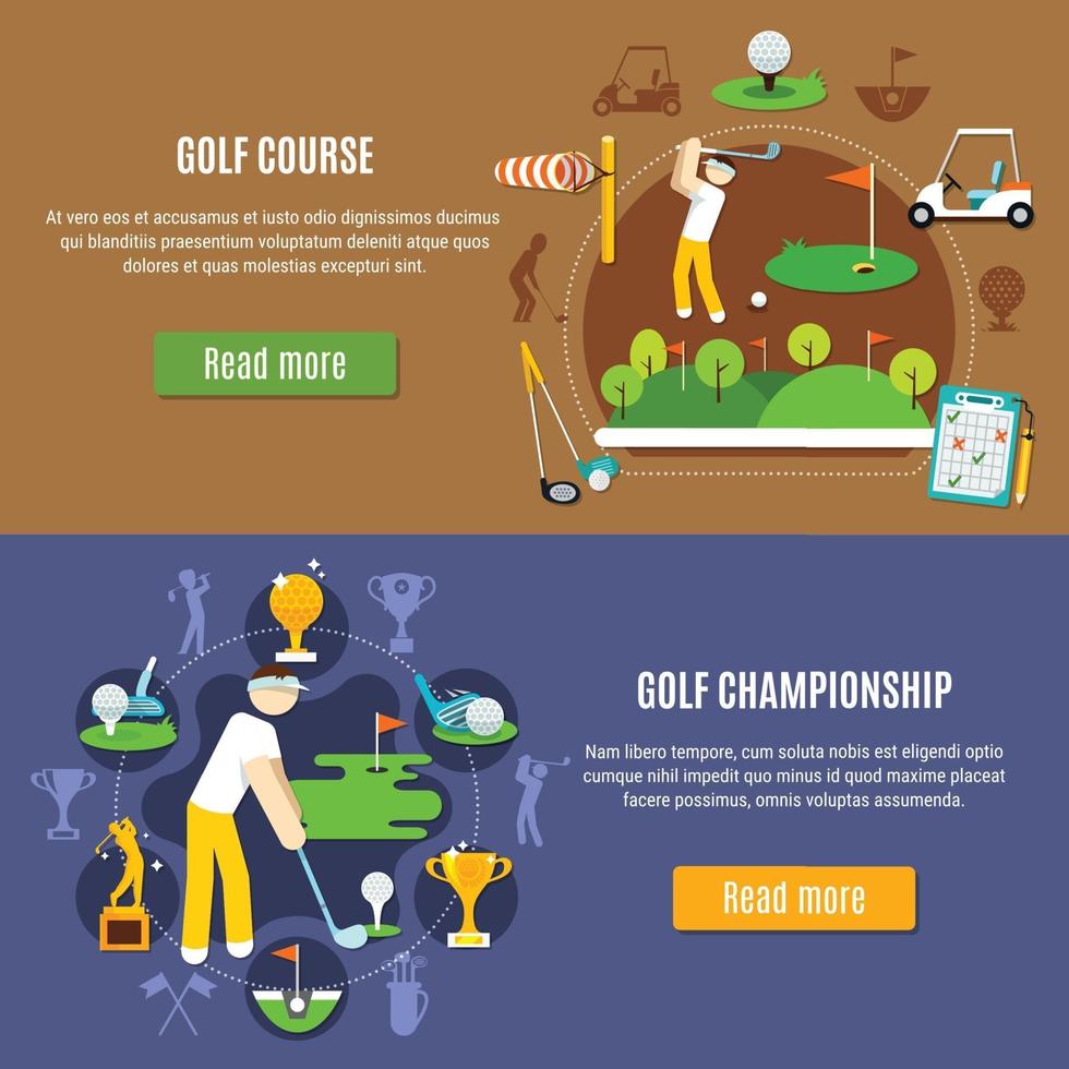 golf banner set vector