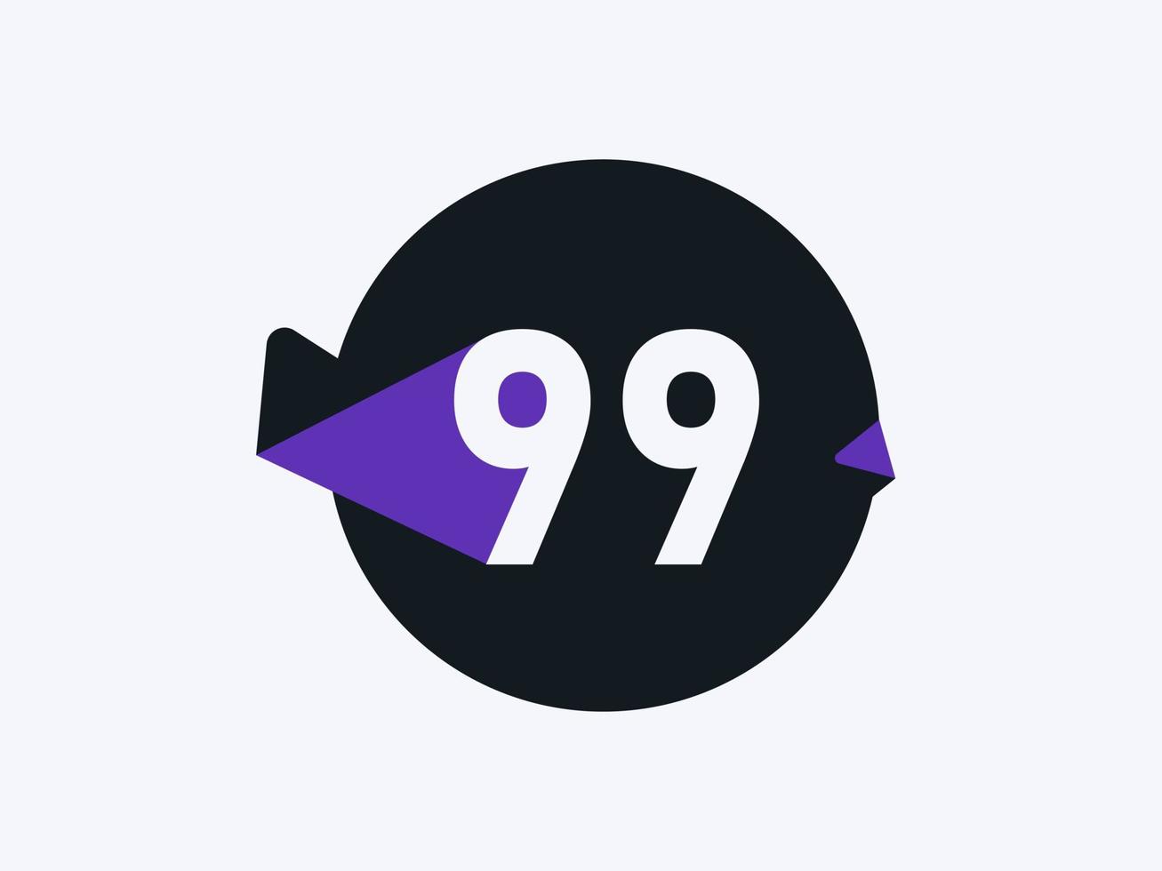 99 aantal logo icoon ontwerp vector afbeelding. aantal logo icoon ontwerp vector beeld
