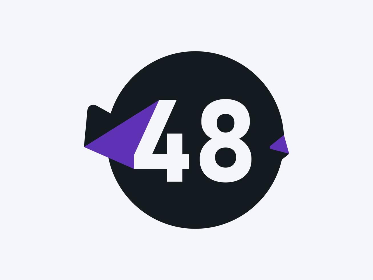 48 aantal logo icoon ontwerp vector afbeelding. aantal logo icoon ontwerp vector beeld