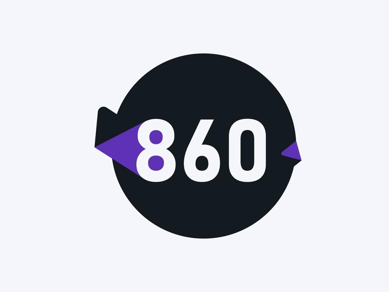 860 aantal logo icoon ontwerp vector afbeelding. aantal logo icoon ontwerp vector beeld