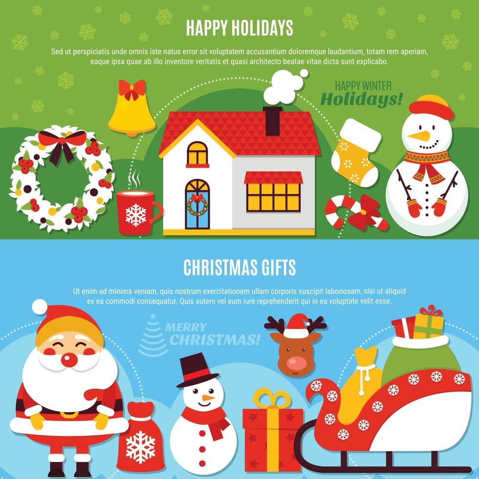 kerst platte vectorillustratie vector