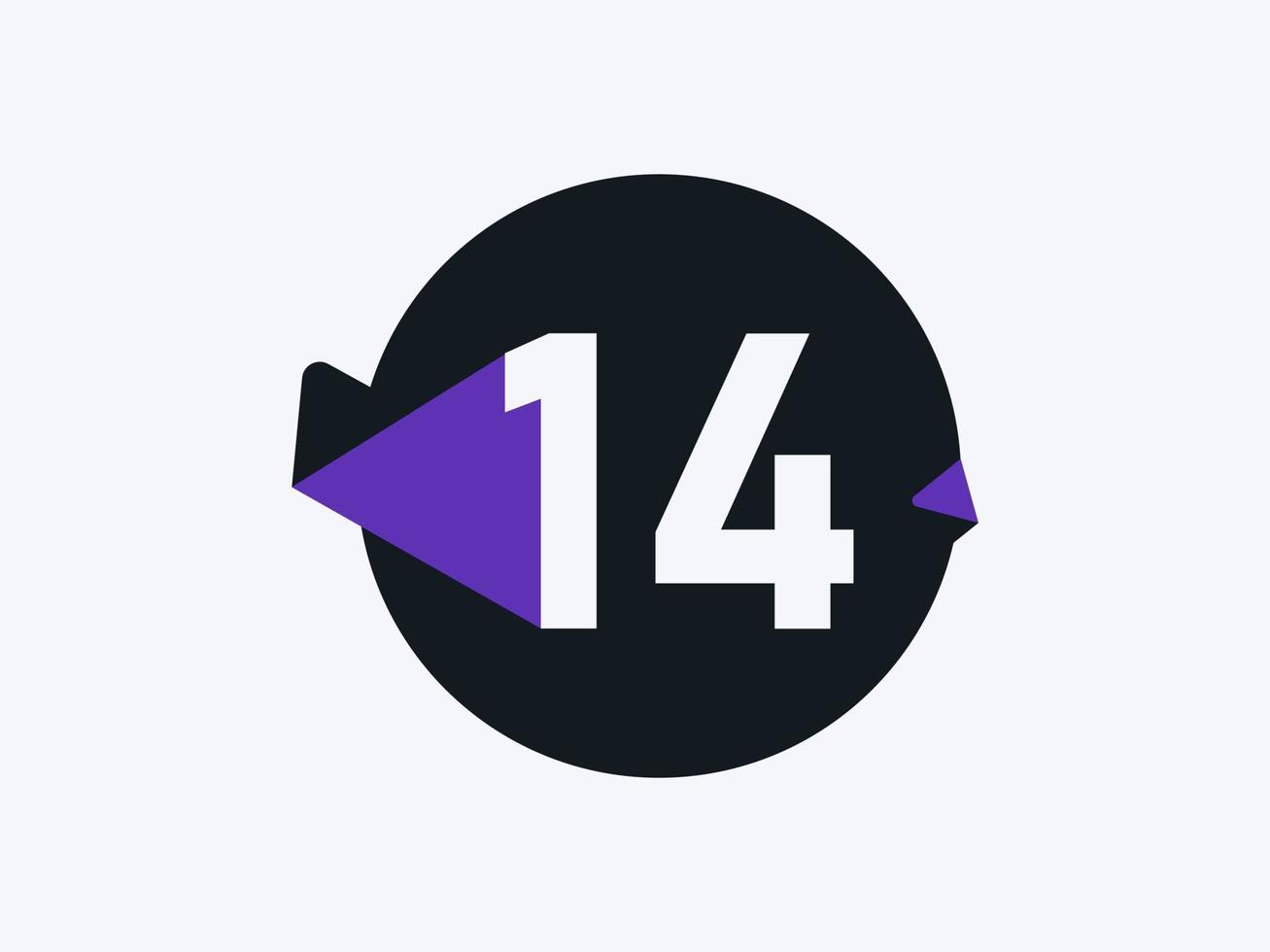 14 aantal logo icoon ontwerp vector afbeelding. aantal logo icoon ontwerp vector beeld
