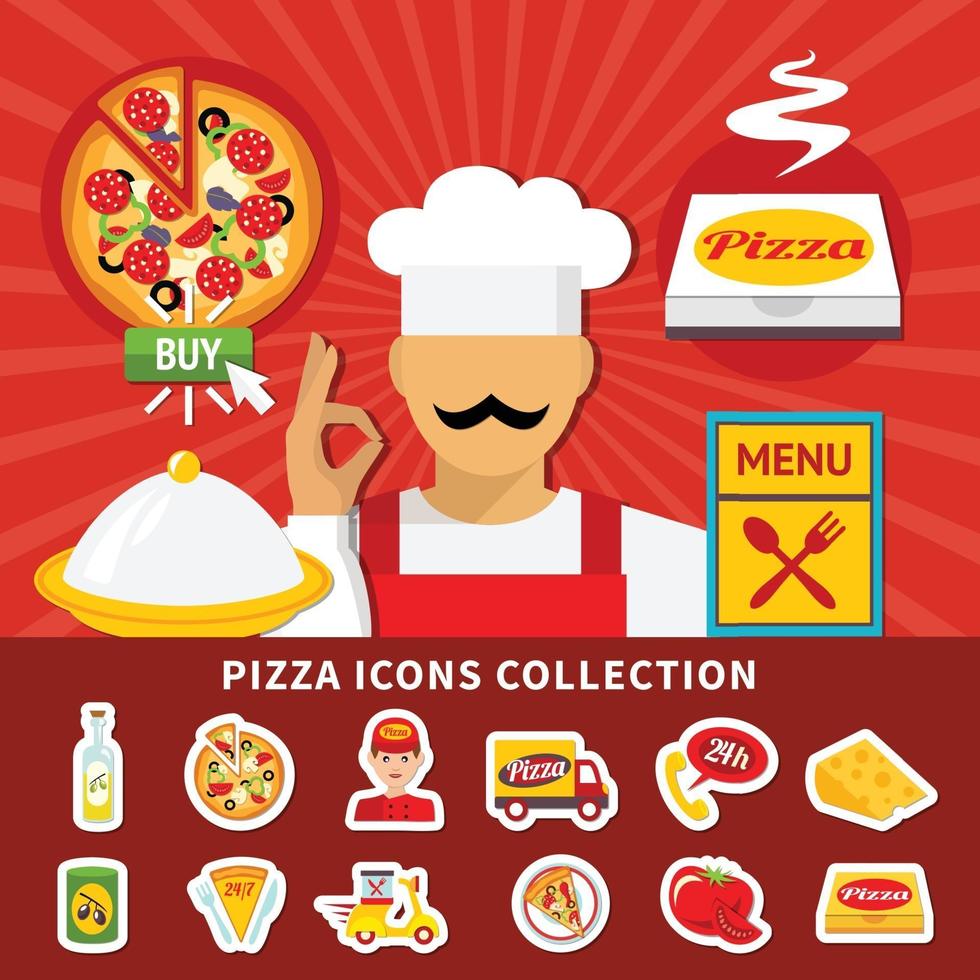 pizza vectorillustratie vector