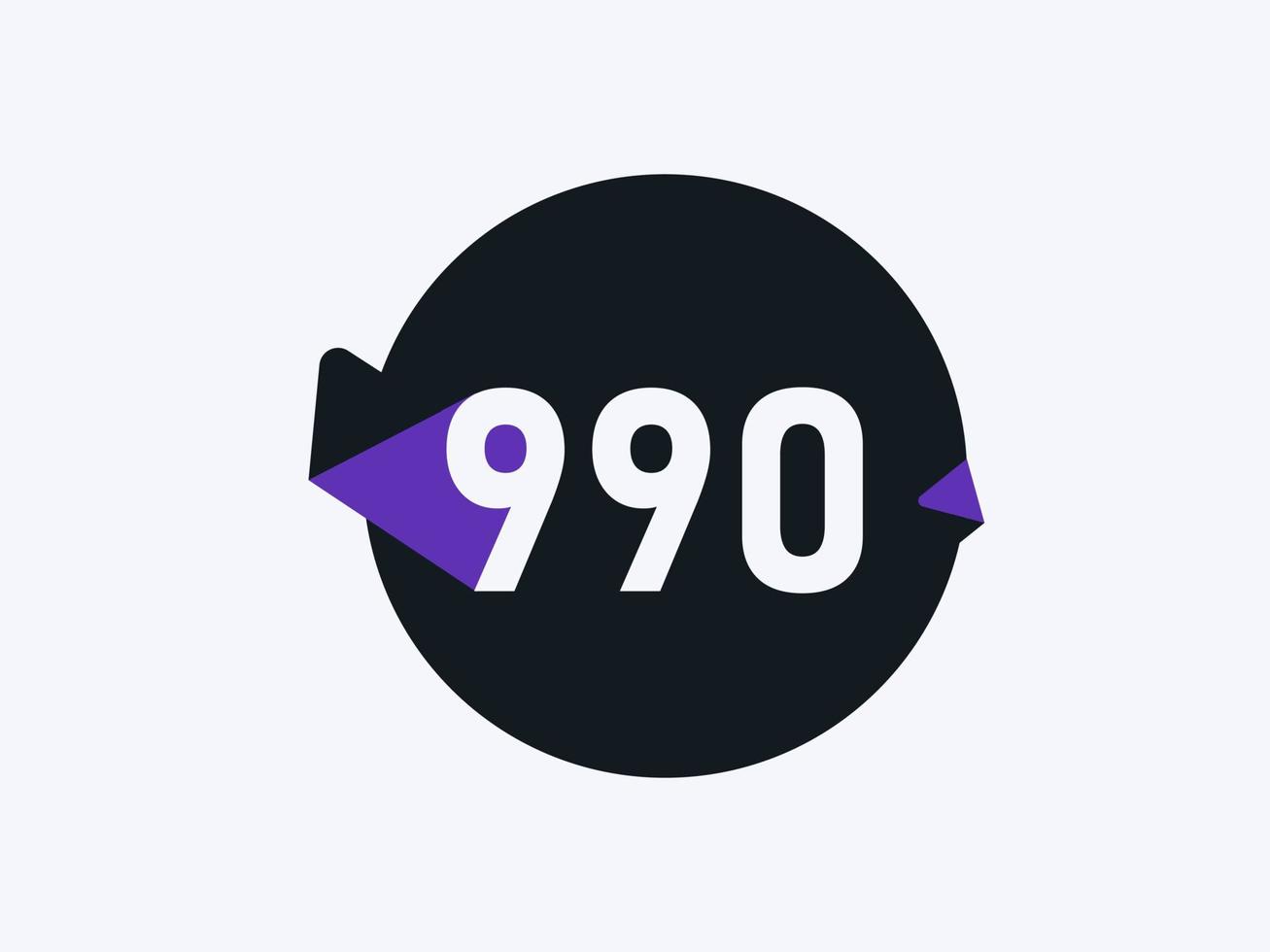 990 aantal logo icoon ontwerp vector afbeelding. aantal logo icoon ontwerp vector beeld