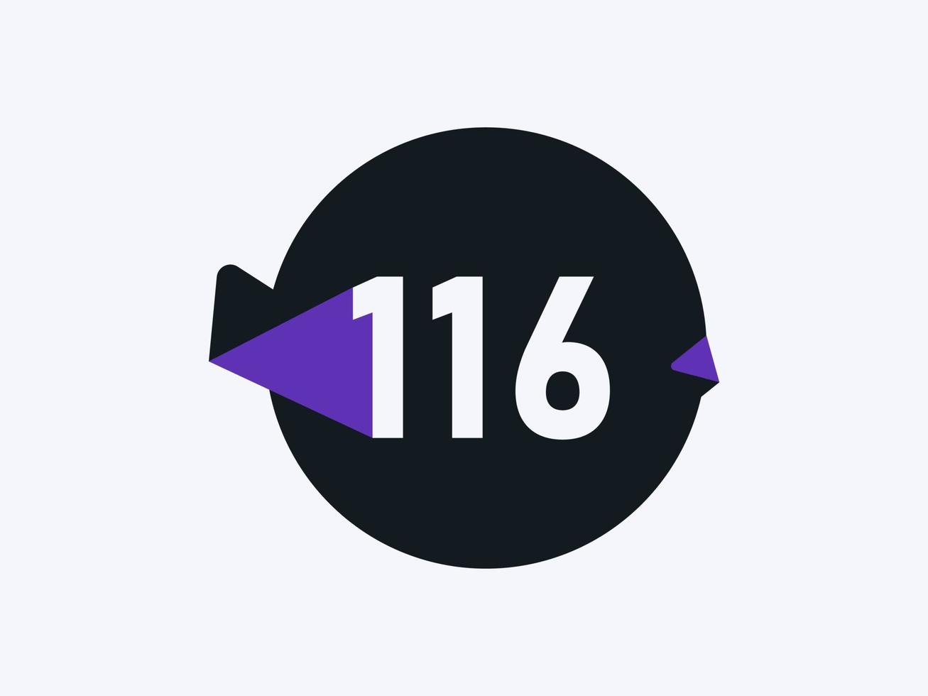 116 aantal logo icoon ontwerp vector afbeelding. aantal logo icoon ontwerp vector beeld