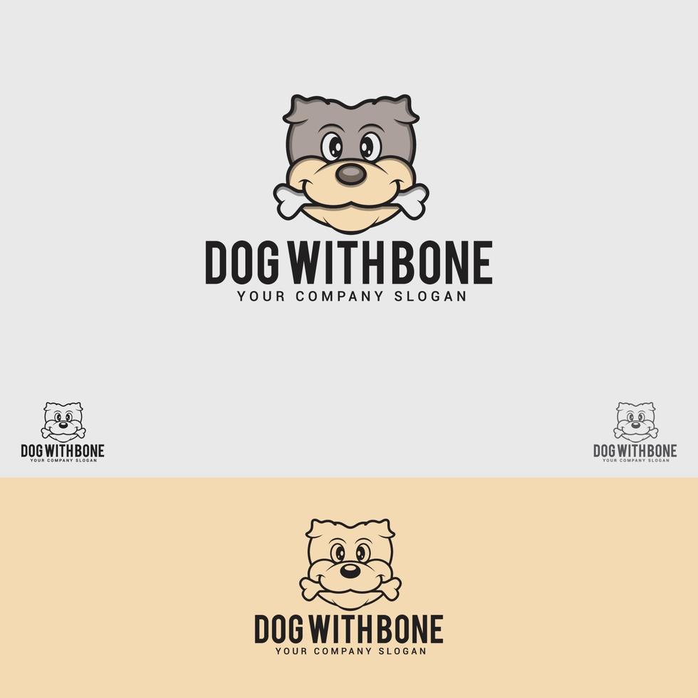 hond met bot logo ontwerpsjabloon vector