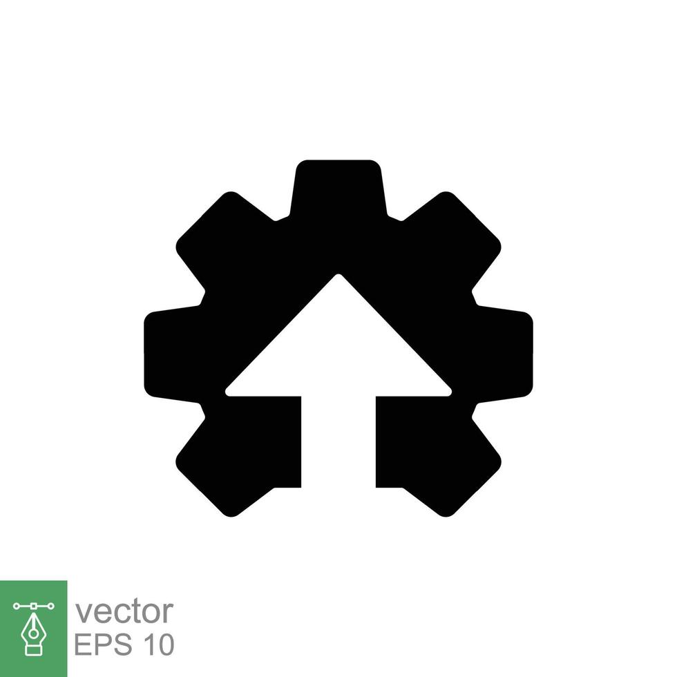 operationeel uitmuntendheid glyph icoon. gemakkelijk solide stijl symbool. optimaliseren technologie, innovatie, productie groei concept. vector illustratie geïsoleerd Aan wit achtergrond. eps 10.