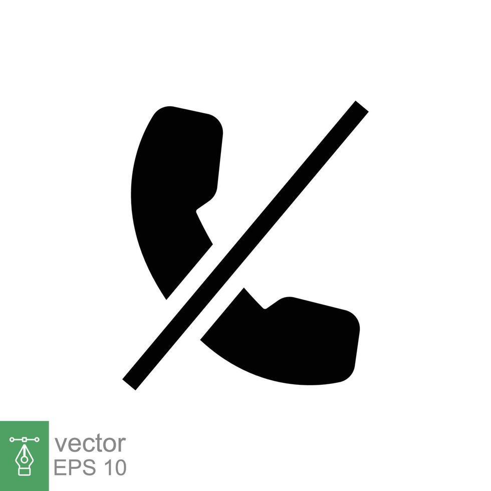 Nee telefoontje en telefoon glyph icoon. gemakkelijk solide stijl. blok communicatie bedrijf concept. vector illustratie geïsoleerd Aan wit achtergrond. eps 10.