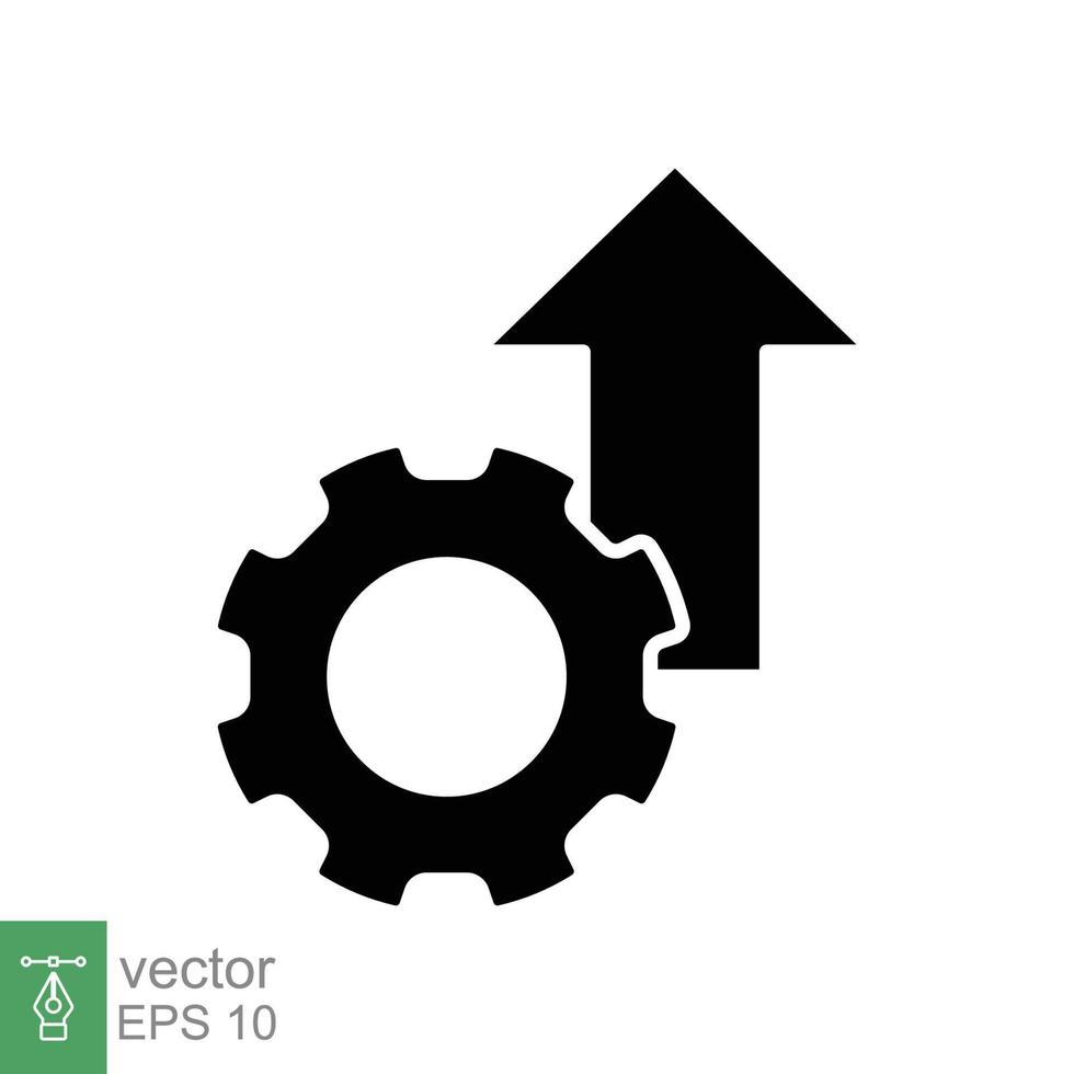 operationeel uitmuntendheid glyph icoon. gemakkelijk solide stijl symbool. optimaliseren technologie, innovatie, productie groei concept. vector illustratie geïsoleerd Aan wit achtergrond. eps 10.