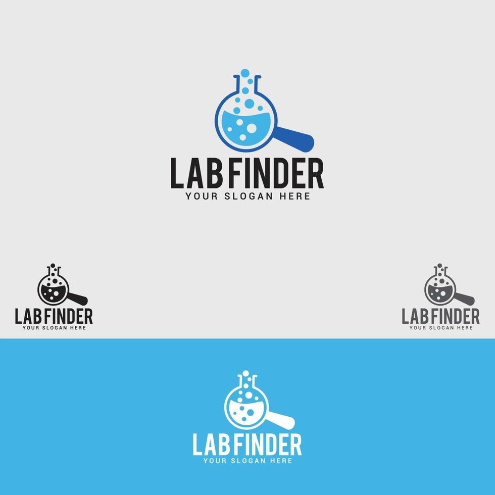 lab finder logo ontwerpsjabloon vector