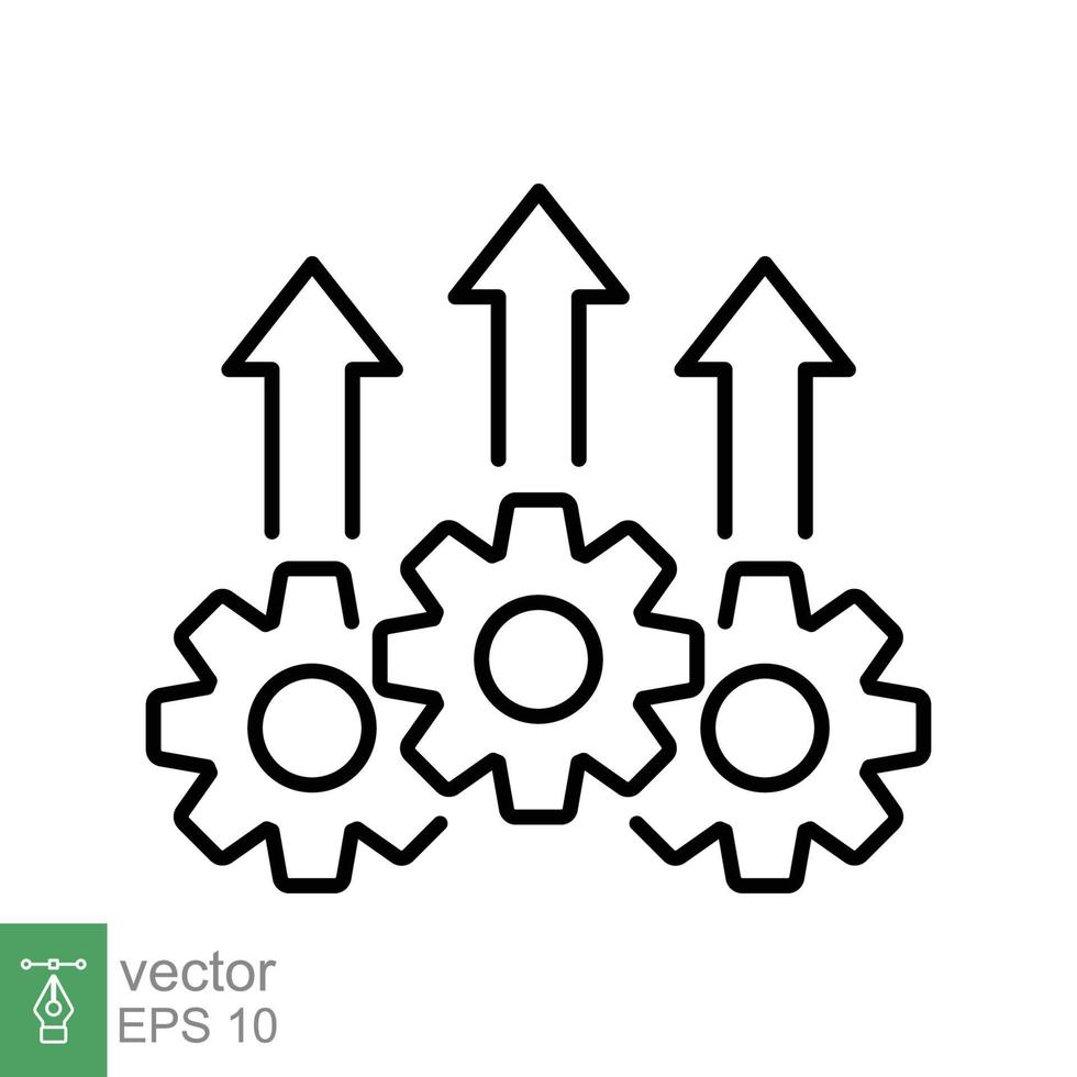 operationeel uitmuntendheid lijn icoon. gemakkelijk schets stijl symbool. optimaliseren technologie, innovatie, productie groei concept. vector illustratie geïsoleerd Aan wit achtergrond. eps 10.