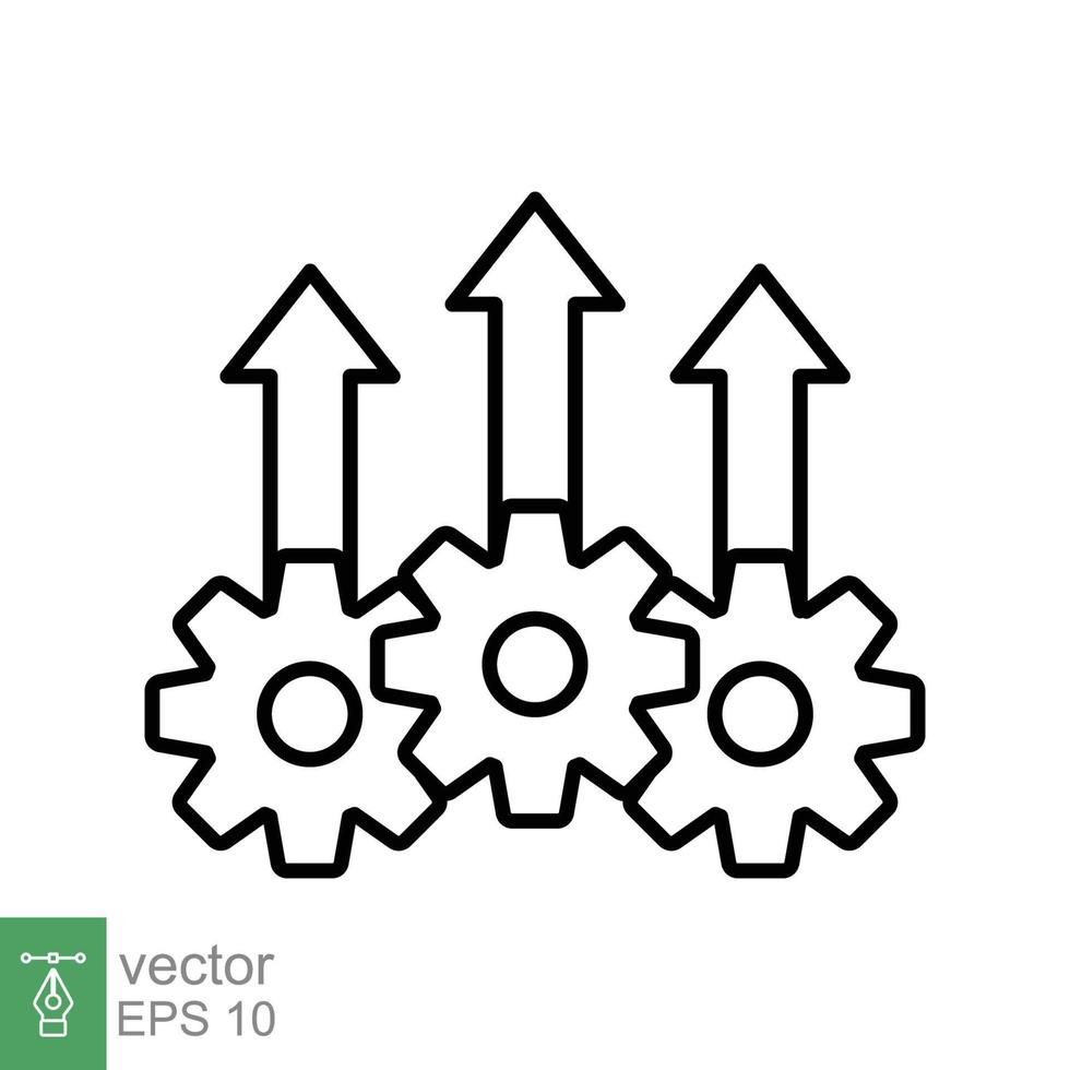 operationeel uitmuntendheid lijn icoon. gemakkelijk schets stijl symbool. optimaliseren technologie, innovatie, productie groei concept. vector illustratie geïsoleerd Aan wit achtergrond. eps 10.