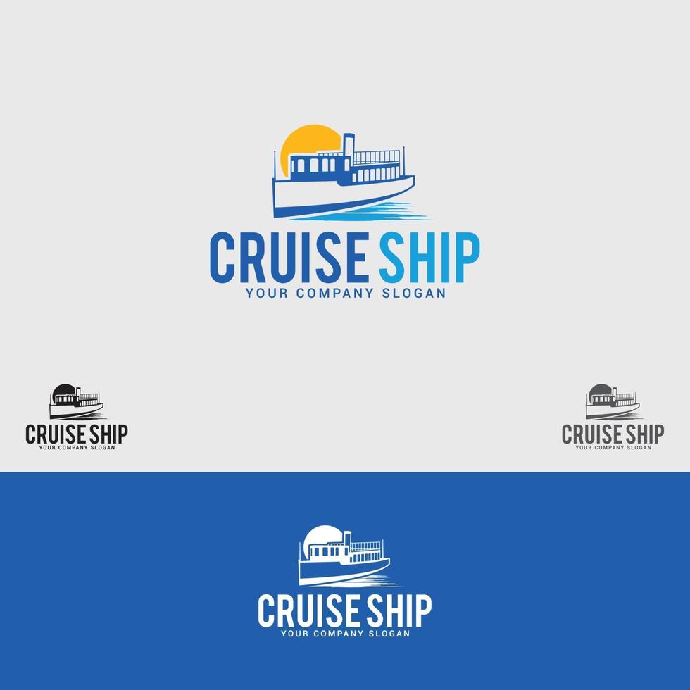 cruiseschip logo ontwerpsjabloon vector