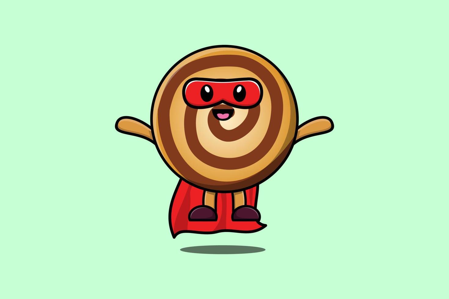 schattig koekjes superheld karakter vlieg illustratie vector