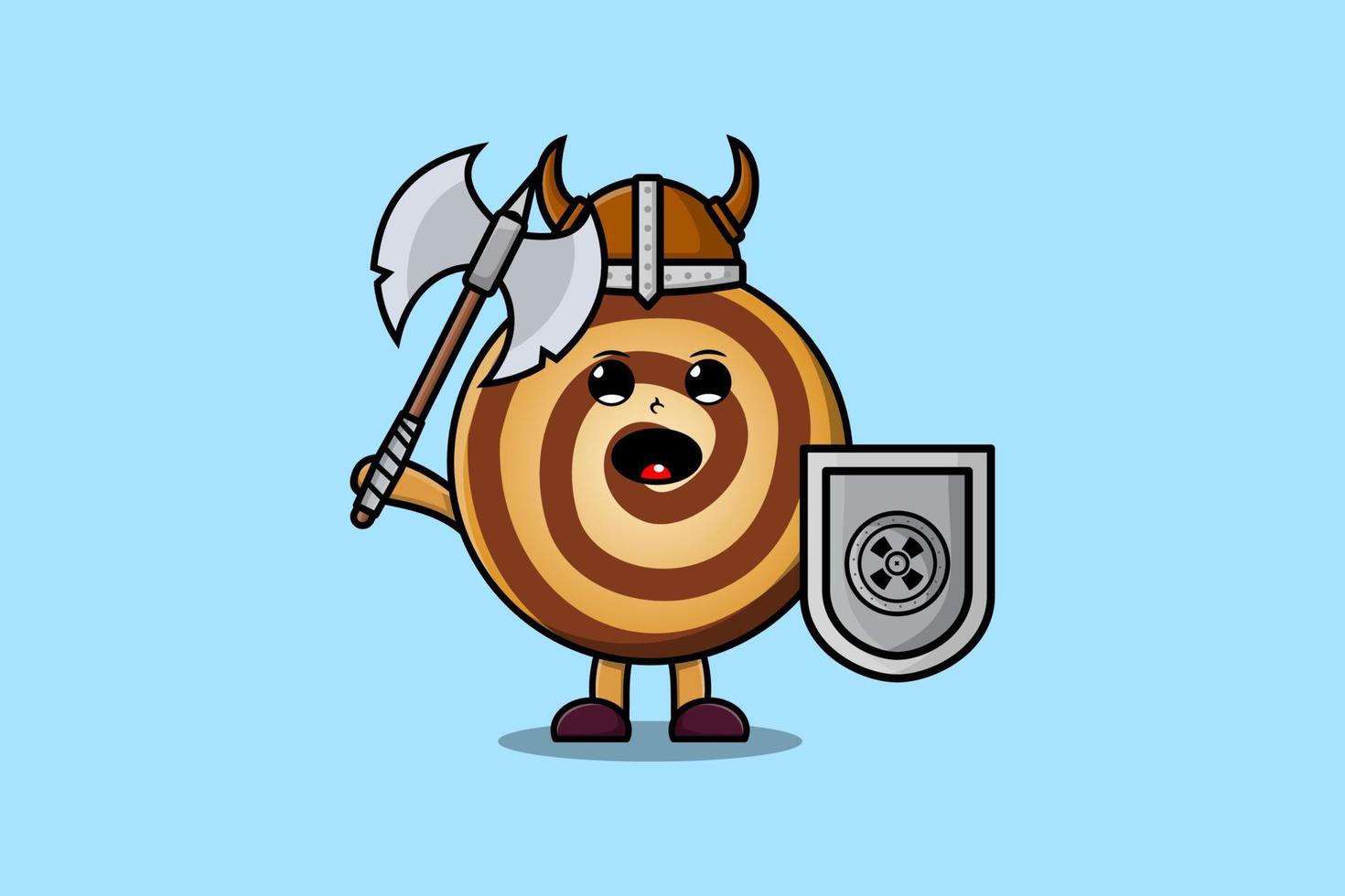 schattig tekenfilm karakter koekjes viking piraat vector