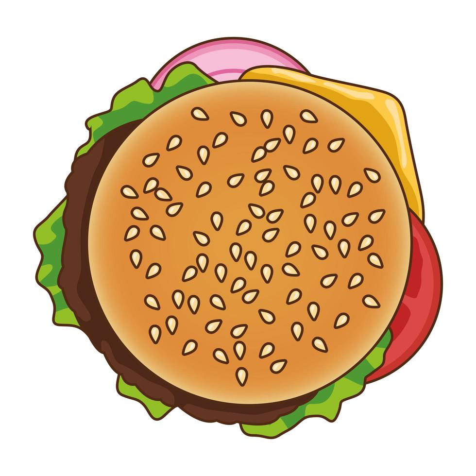 heerlijke hamburger fastfood pictogram vector