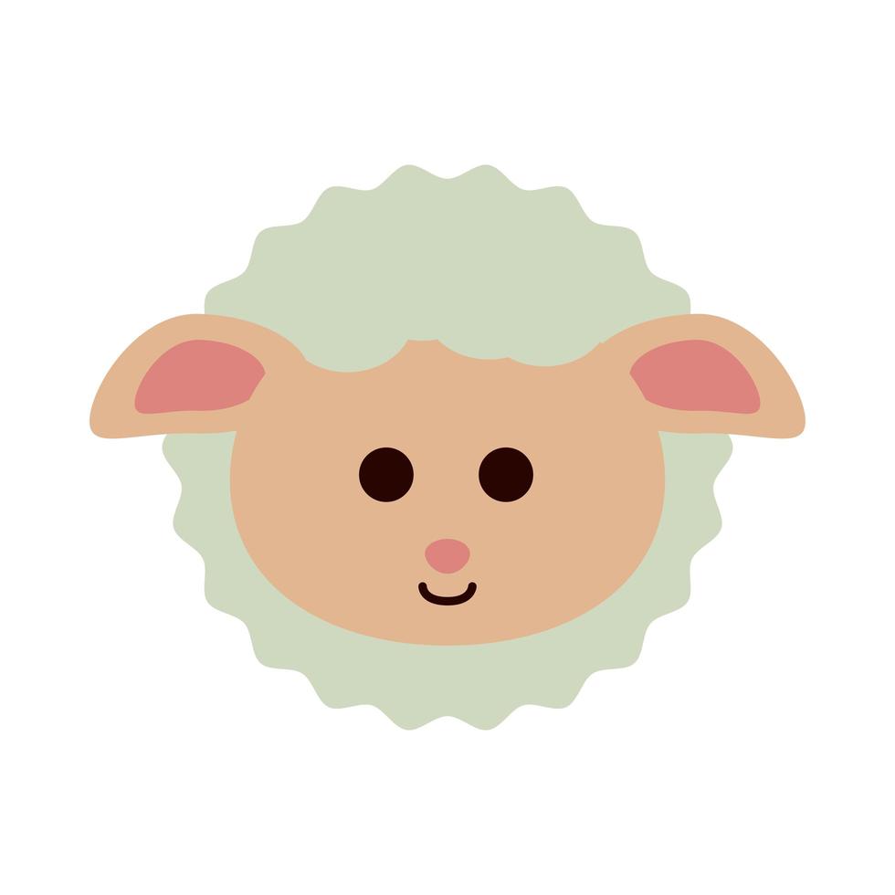 schattige kleine schapen dier platte stijlicoon vector