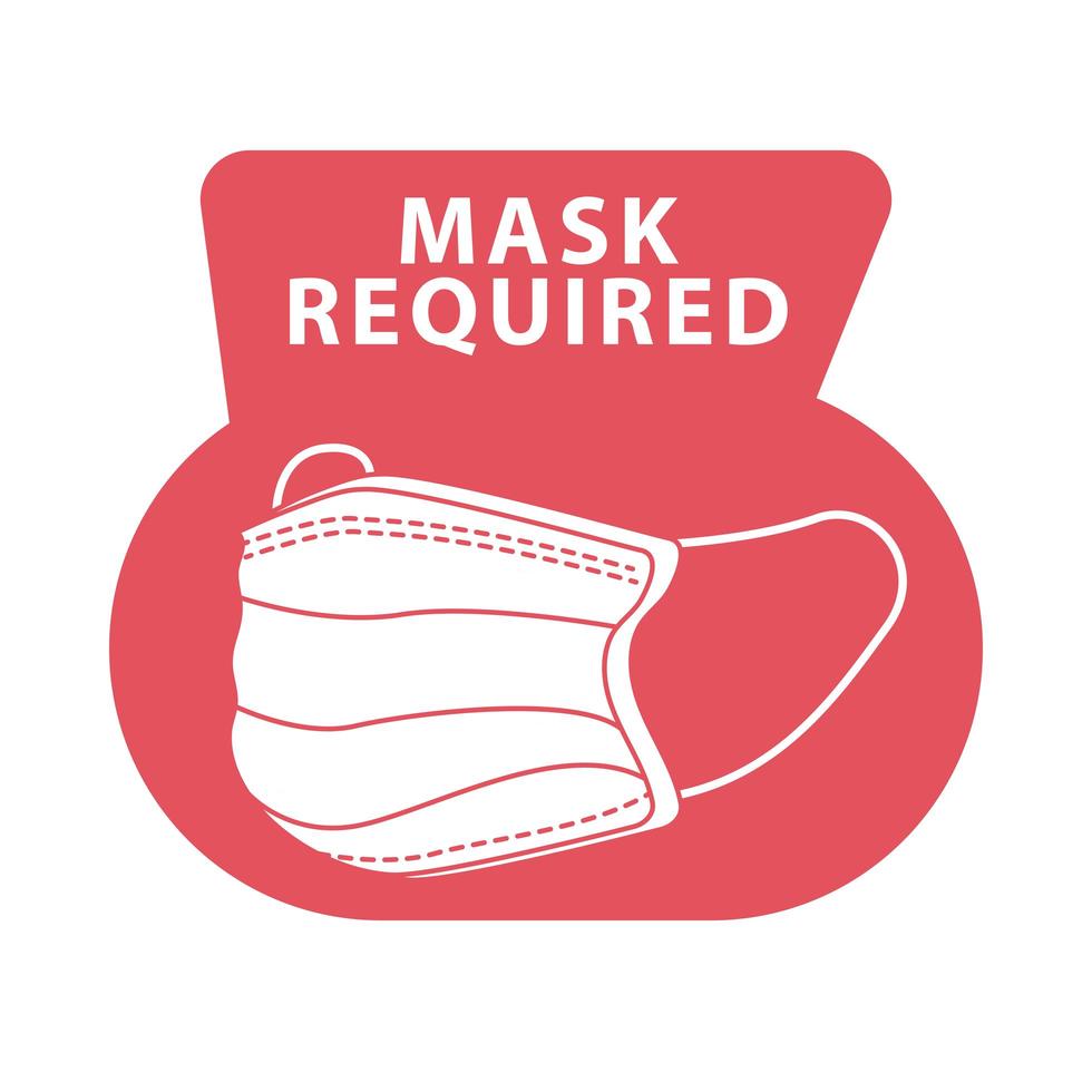 masker vereist rood label vector