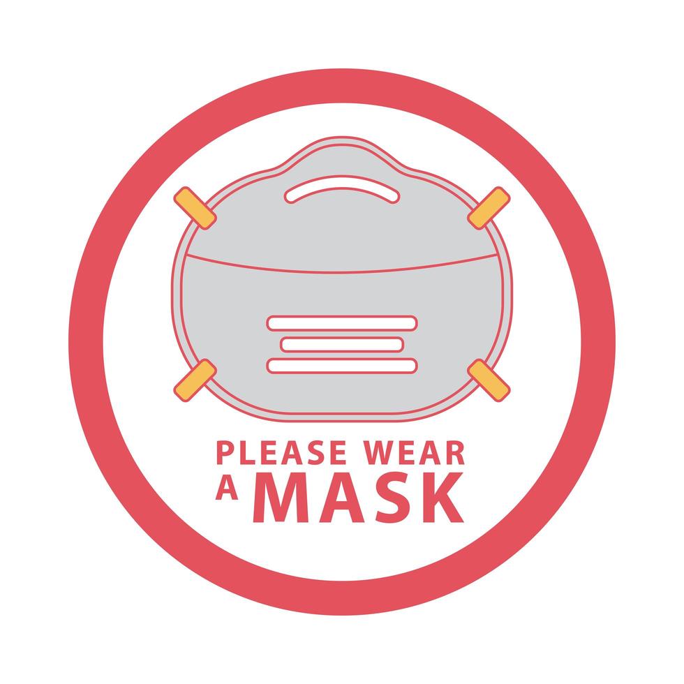 draag een masker rond label vector