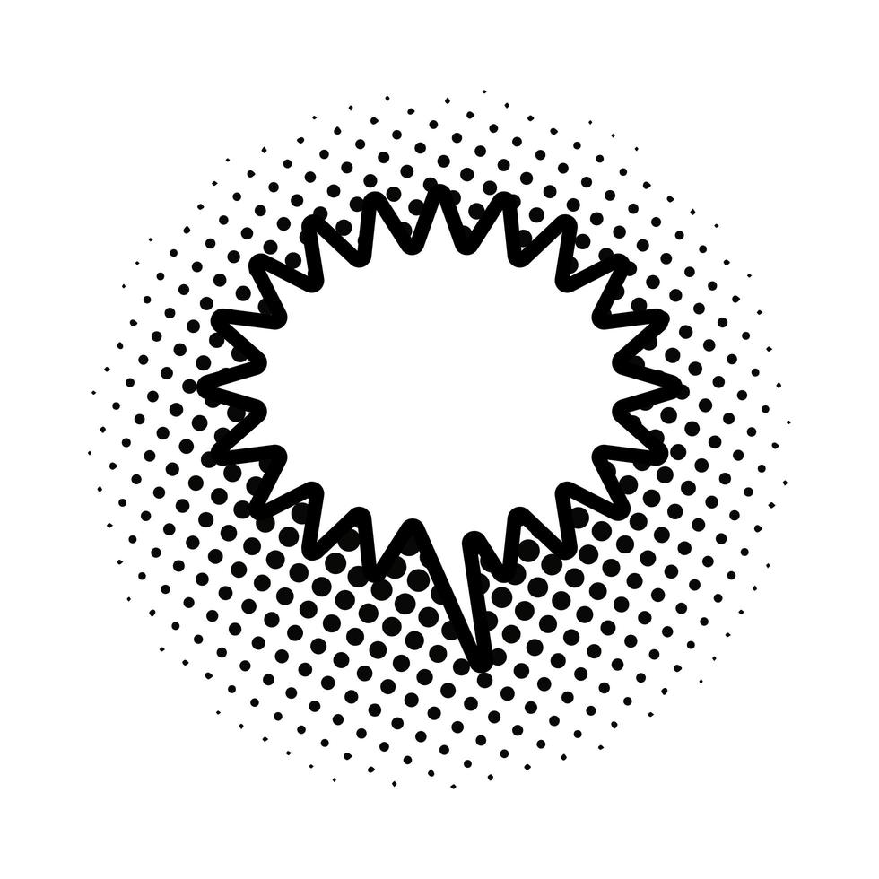 zwart-wit en gestippelde toespraak bubble pictogram vector