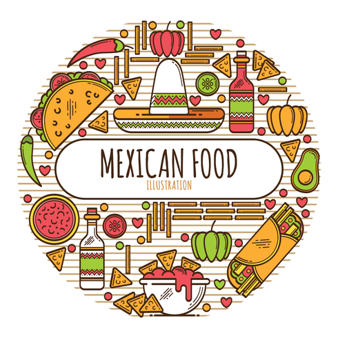 Mexicaans eten menu vector