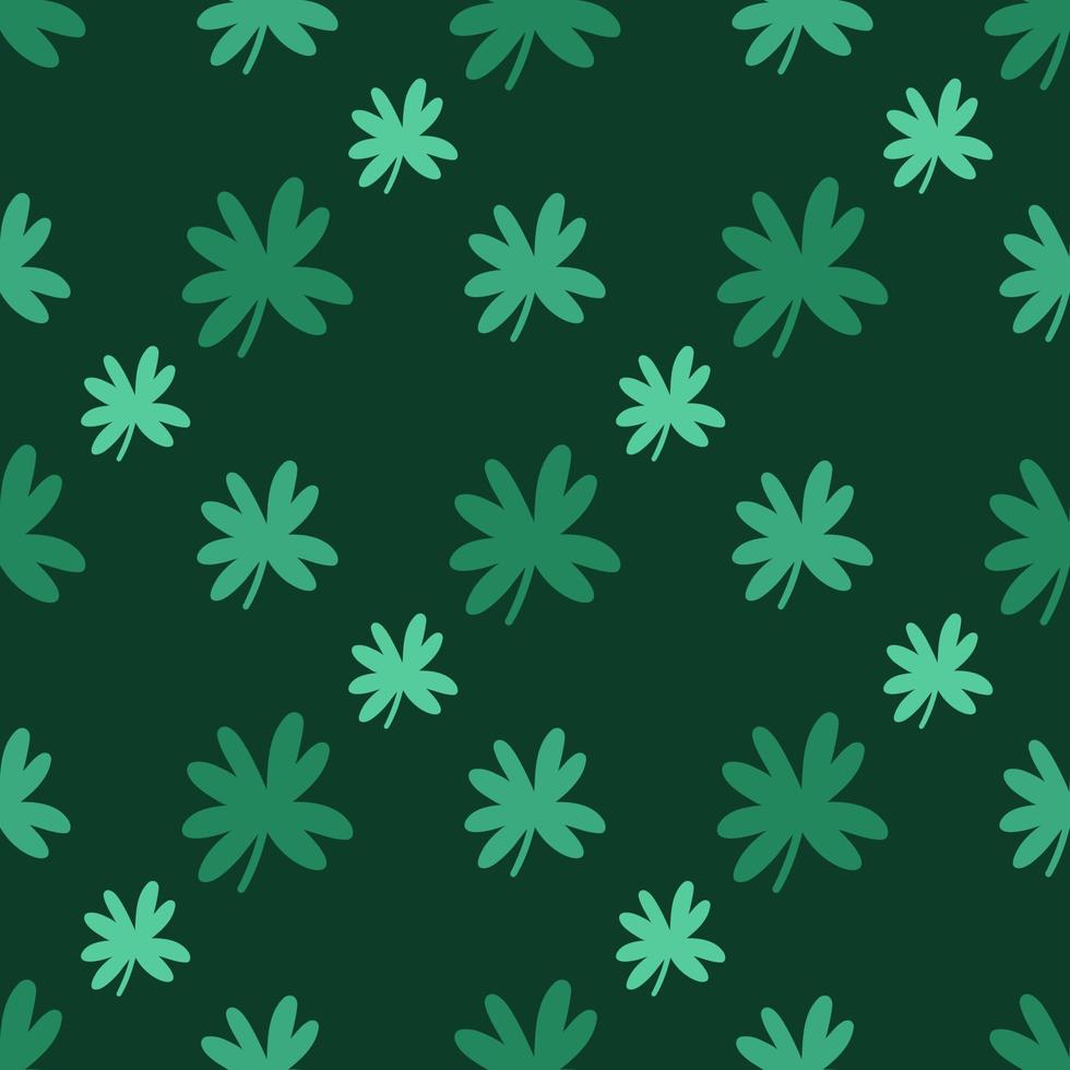 groen blad Klaver naadloos vector patroon. vierpas voor mooi zo geluk, plaid ornament. helder feestelijk plant, symbool van st. Patrick dag. een gemakkelijk Iers achtergrond. achtergrond voor achtergronden, kaarten, web
