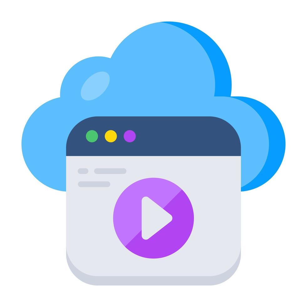 bewerkbaar ontwerppictogram van cloudvideo vector