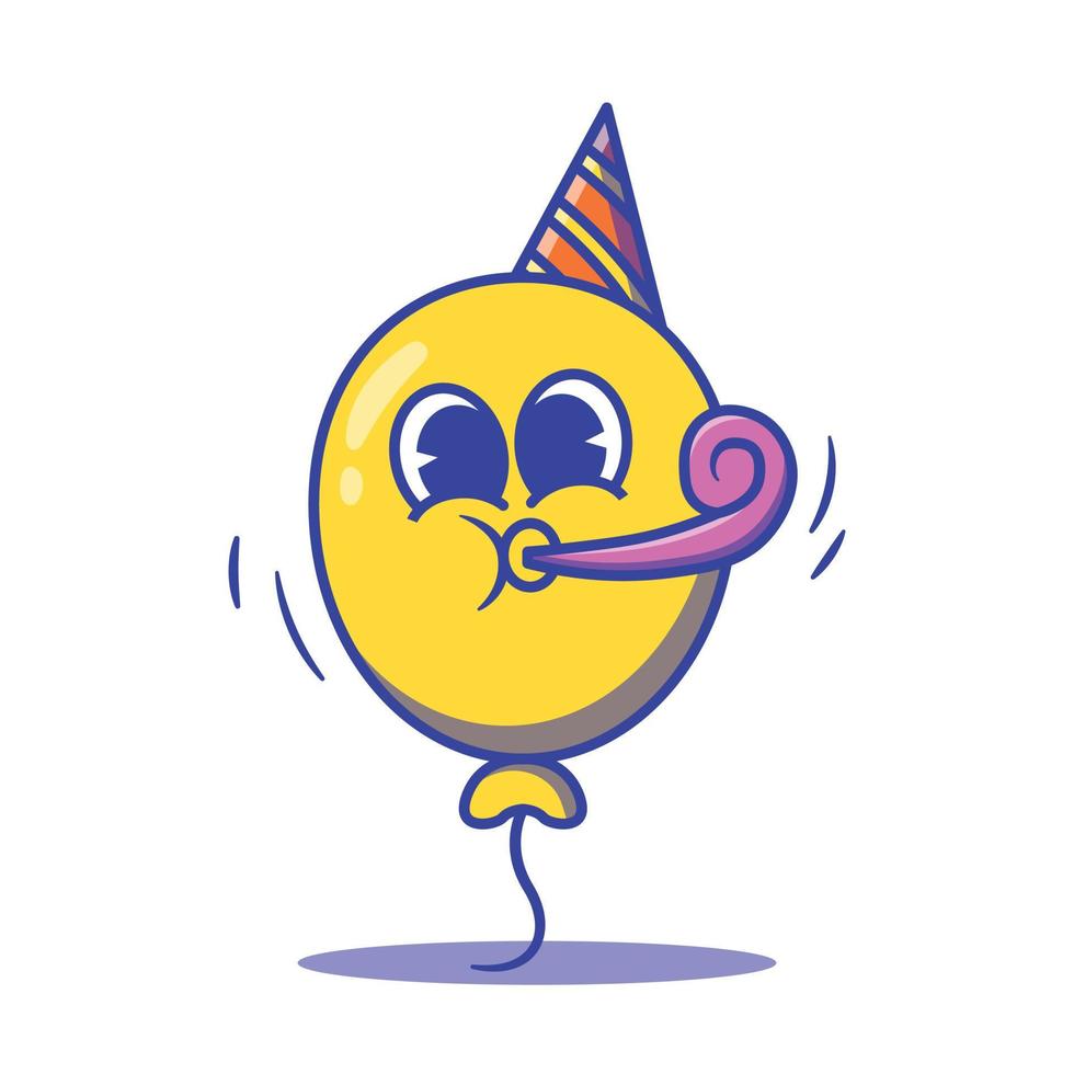 vector illustratie van een verjaardag ballon. uitnodiging kaart, vlak tekenfilm stijl. geïsoleerd ballon karakter.