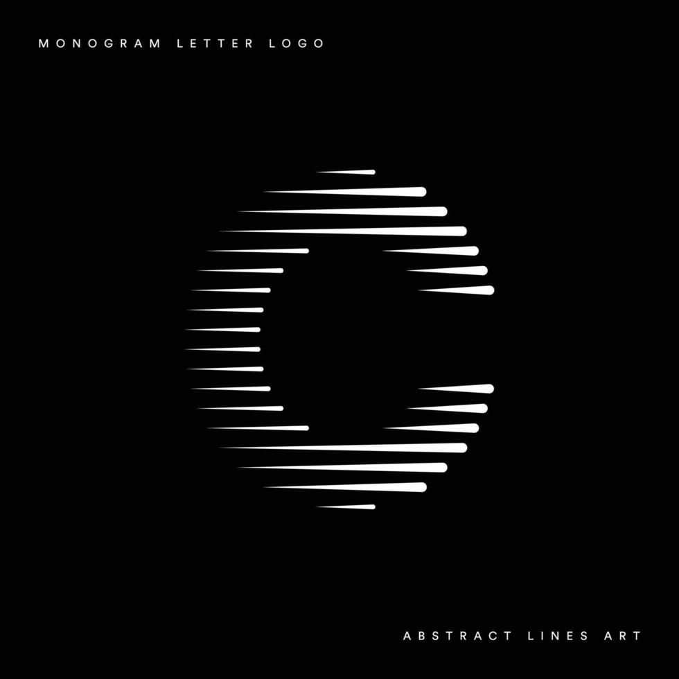 brief c abstract modern lijnen kunst monogram logo vector