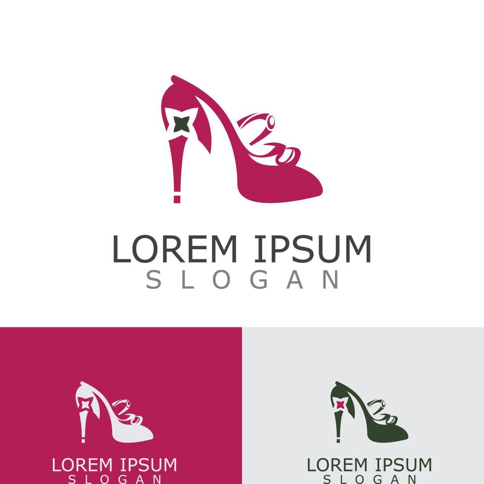 Dames schoenen logo ontwerp hoog hiel- mode icoon sjabloon vector voor bedrijf op te slaan