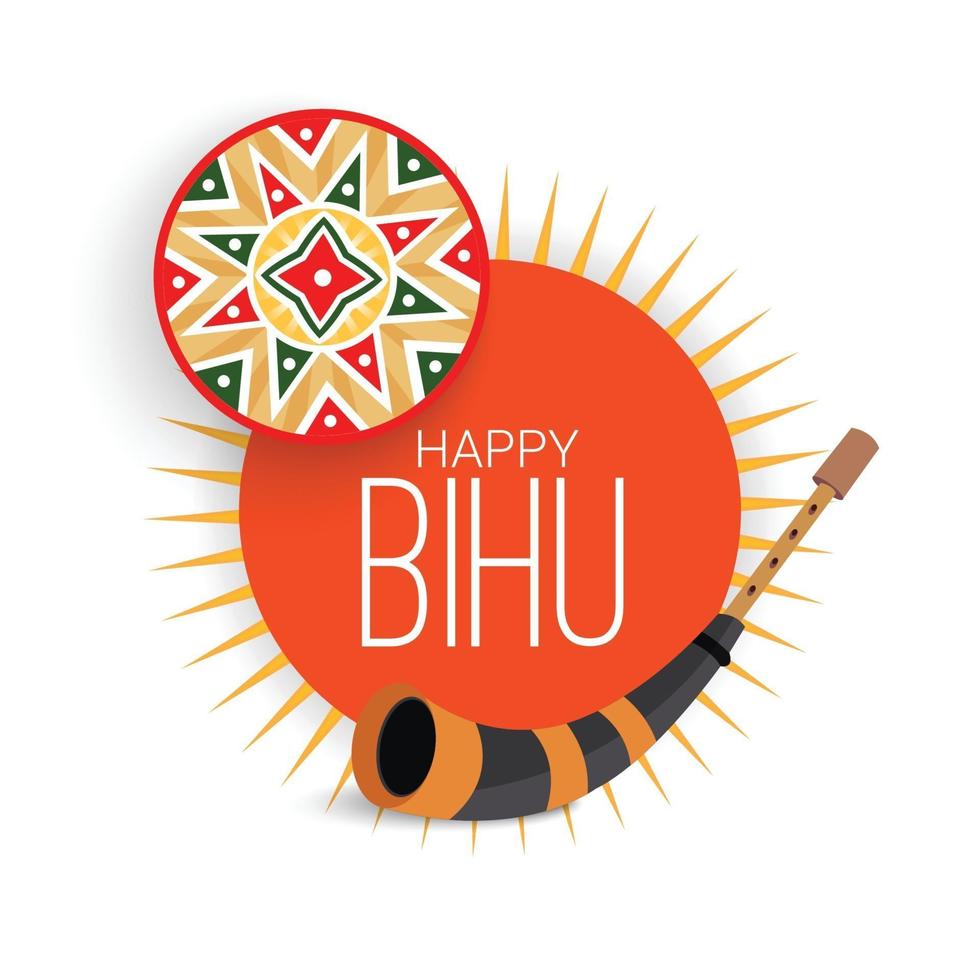 vectorillustratie van een achtergrond voor Indiase traditionele oogstfeest van assam happy bihu, assam nieuwjaar. vector