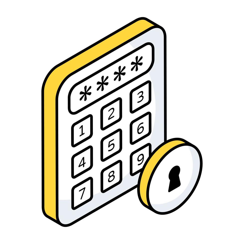 bewerkbare ontwerp icoon van rekenmachine veiligheid vector