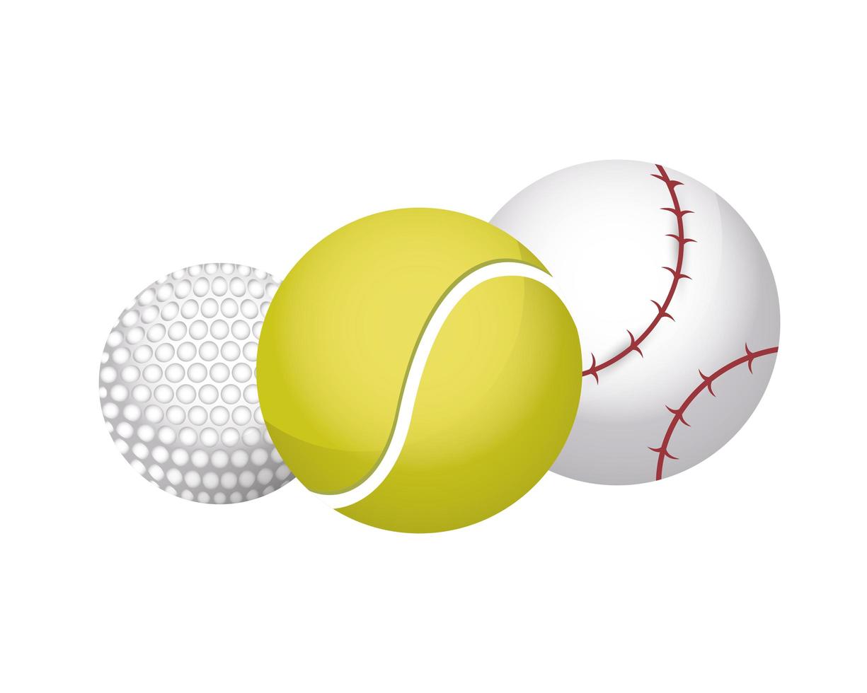 set van sportballen iconen vector