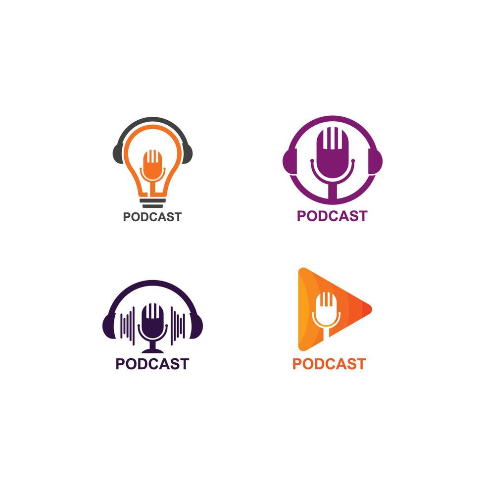 podcast logo vector icoon illustratie