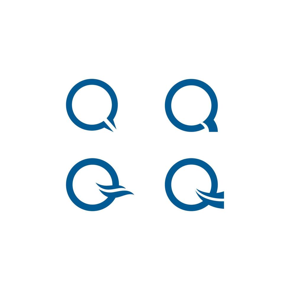 q brief logo sjabloon vector