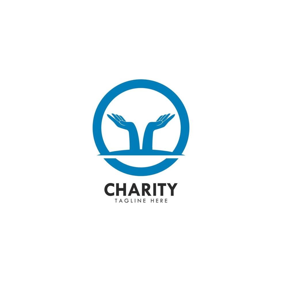 hand- liefdadigheid logo sjabloon vector icoon illustratie