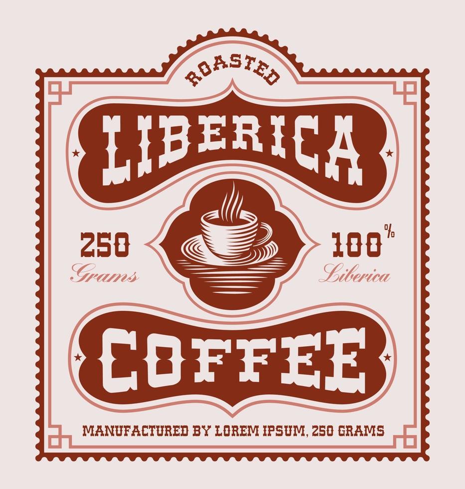 vintage koffie label vector