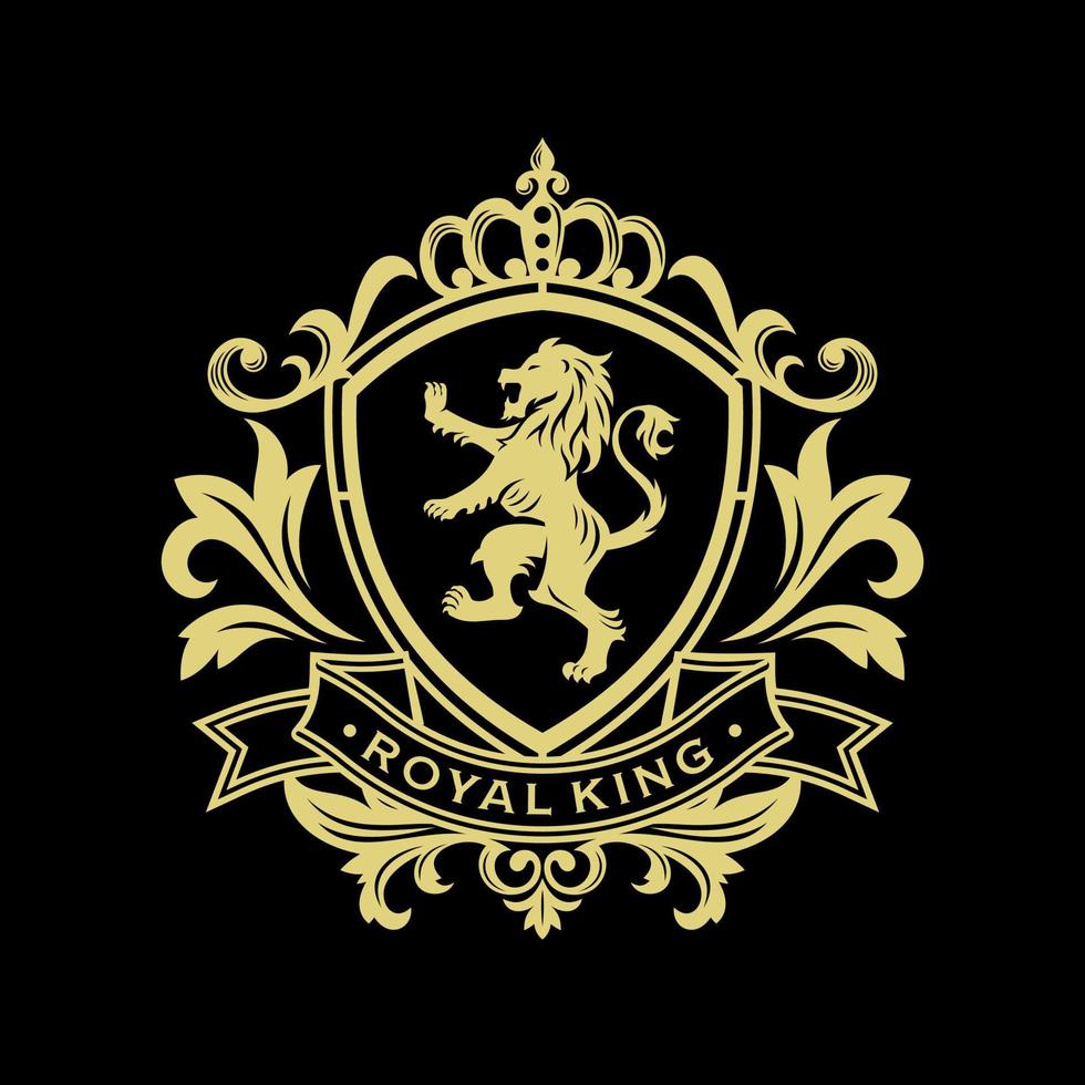 heraldiek leeuw luxe ontwerp vector