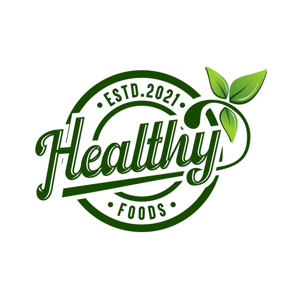 gezond voedsel logo premie vector