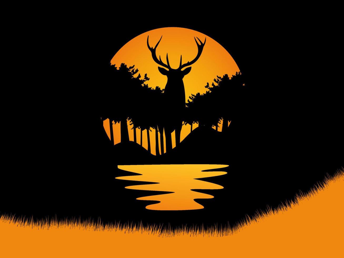 natuurlandschap in silhouet met man die berg beklimt vector