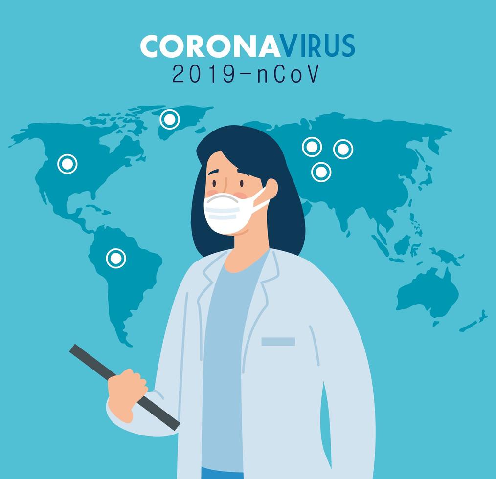 vrouwelijke arts ter preventie van coronavirus vector