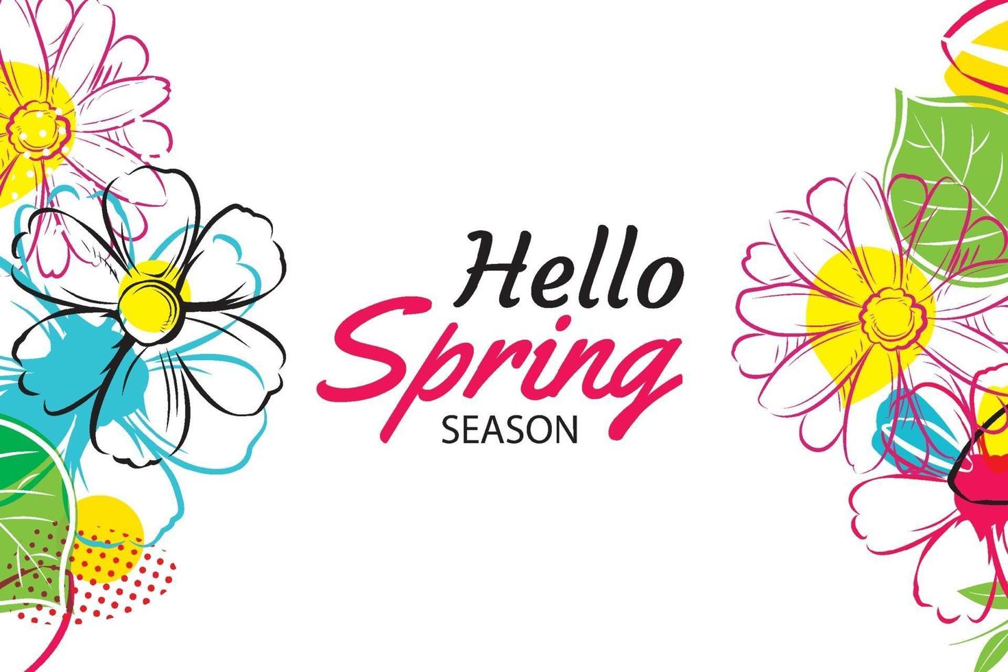 hallo lente sjabloon voor spandoek met kleurrijke bloem. kan worden gebruikt voor voucher, behang, flyers, uitnodiging, posters, brochure, couponkorting. vector