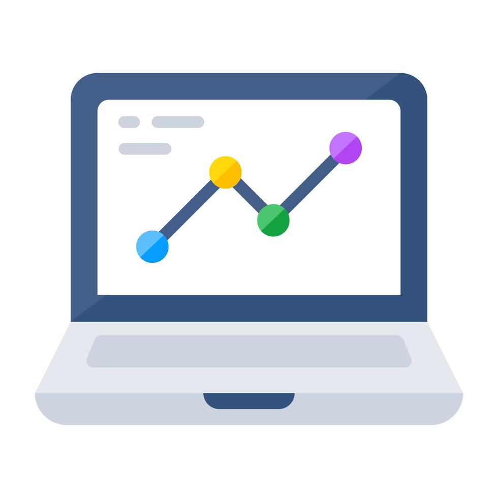 vlak ontwerp icoon van online gegevens analytics vector