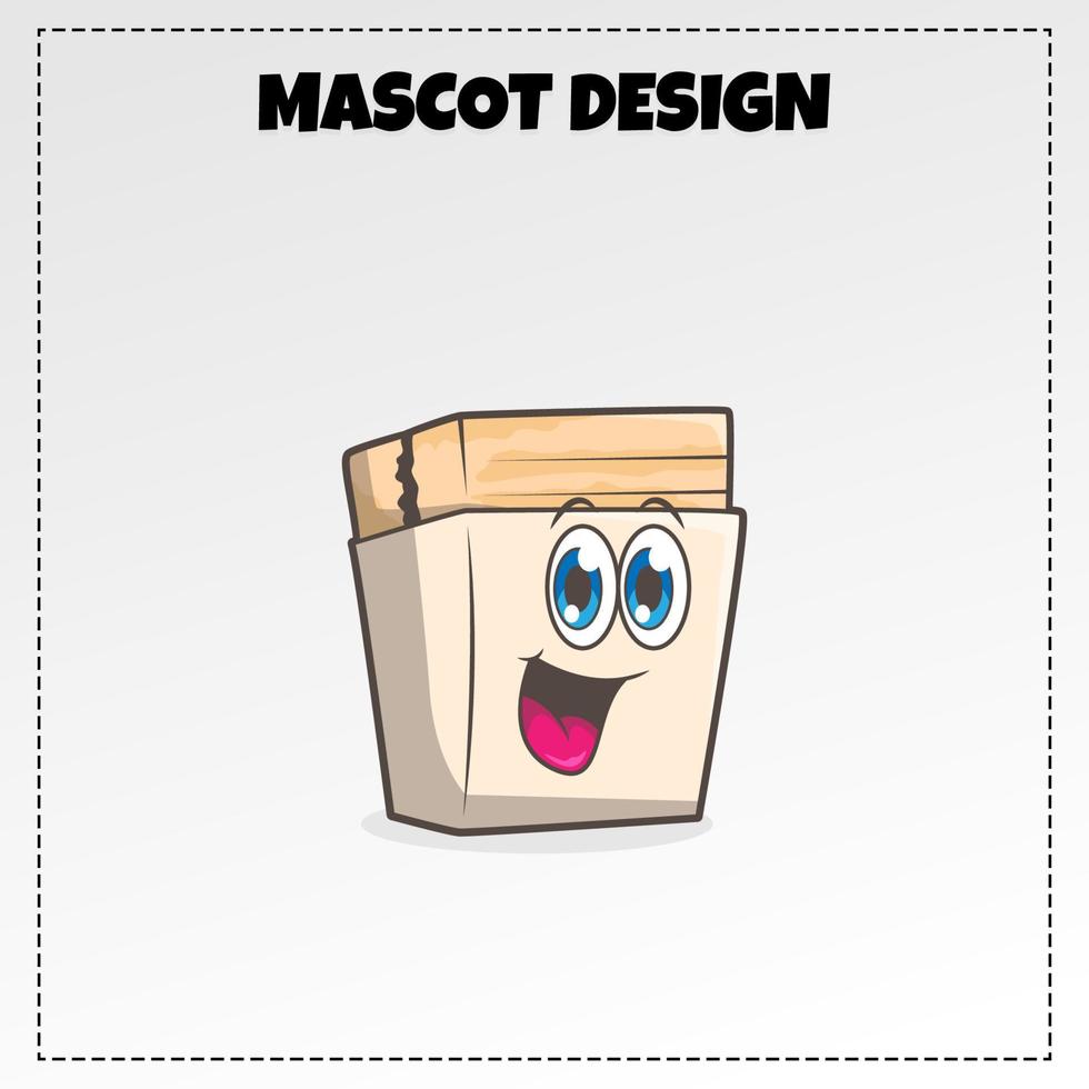 vector voedsel logo geroosterd brood mascotte illustratie vector ontwerp